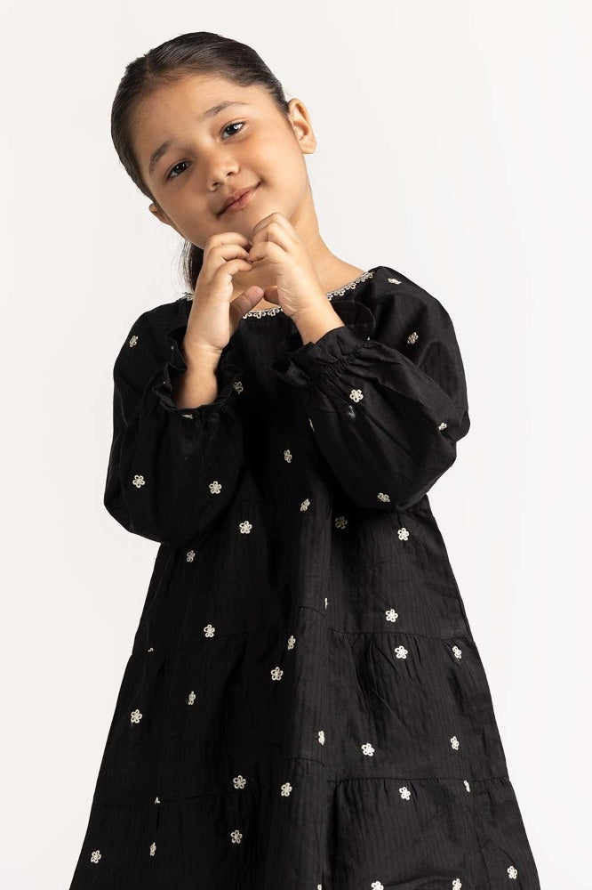 Toddler Girl Black Basic Blouse 231-617-020
