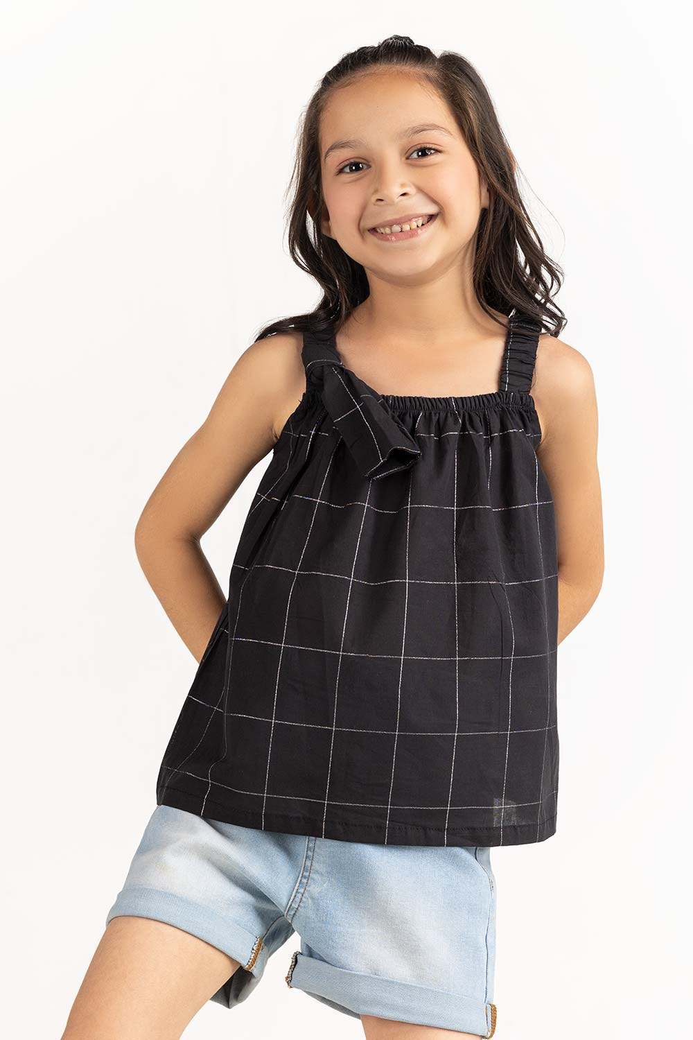 Toddler Girl Black Blouse 231-617-024