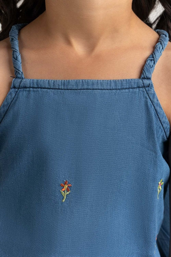 Toddler Girl Blue Basic Blouse 231-616-215T