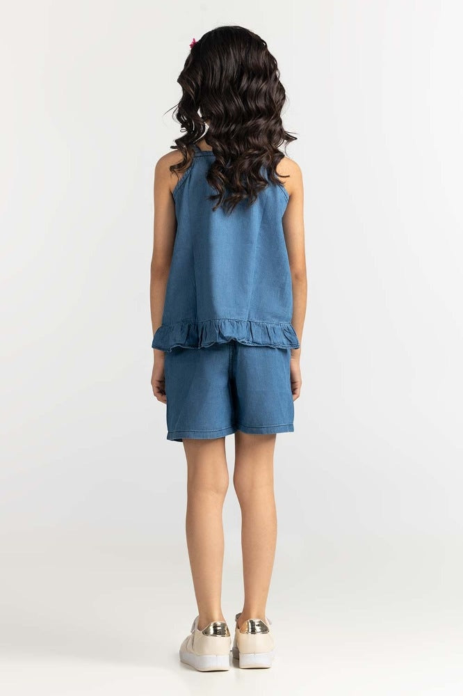 Toddler Girl Blue Basic Blouse 231-616-215T