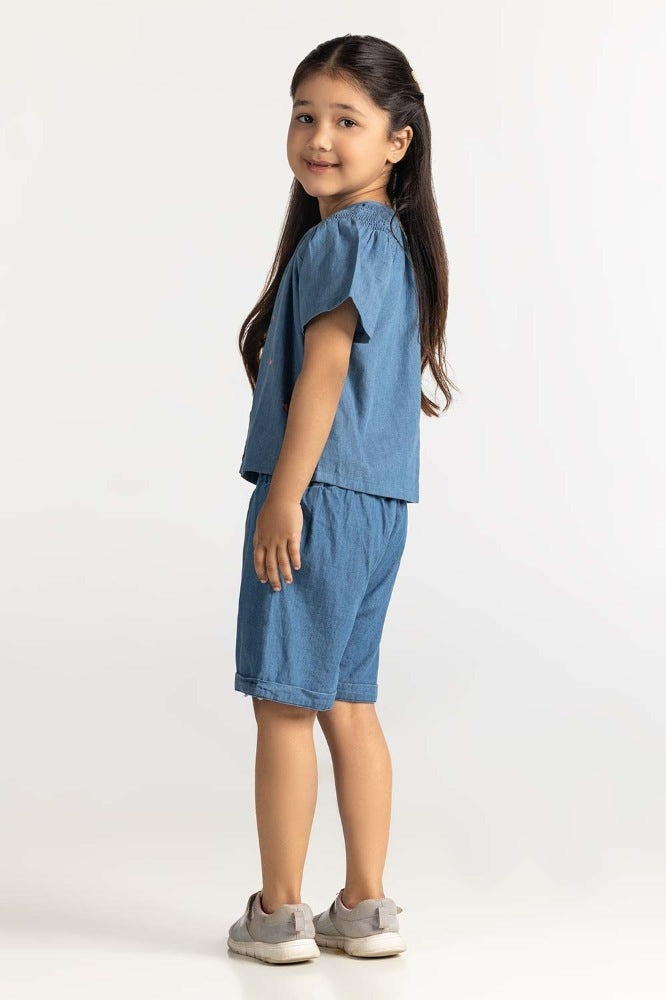 Toddler Girl Blue Blouse TG-BLS-SS24-311