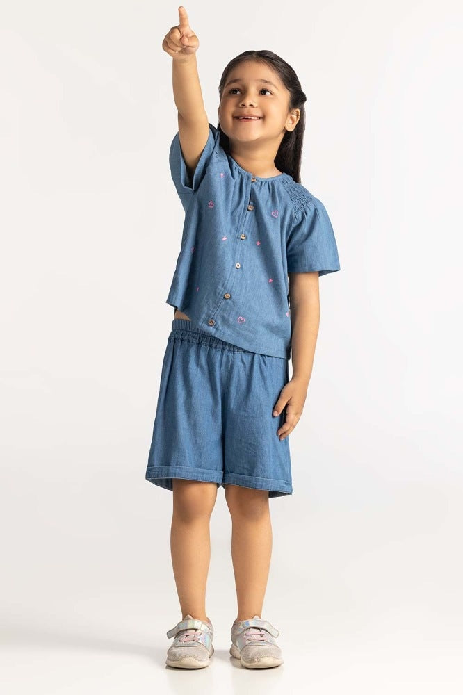 Toddler Girl Blue Blouse TG-BLS-SS24-311