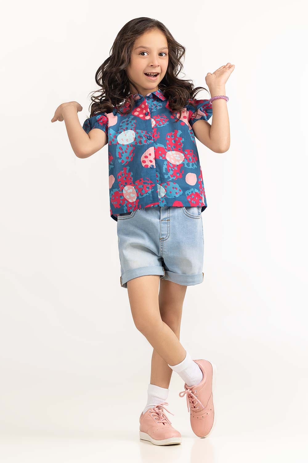 Toddler Girl Blue Shirt 231-617-204