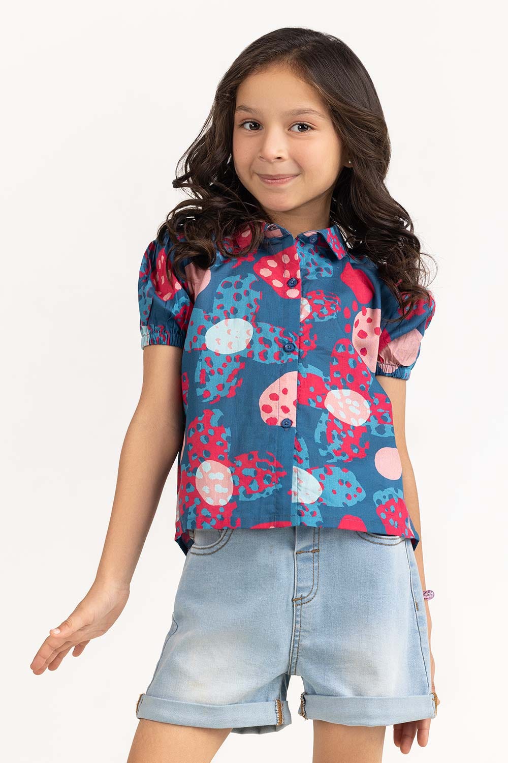 Toddler Girl Blue Shirt 231-617-204