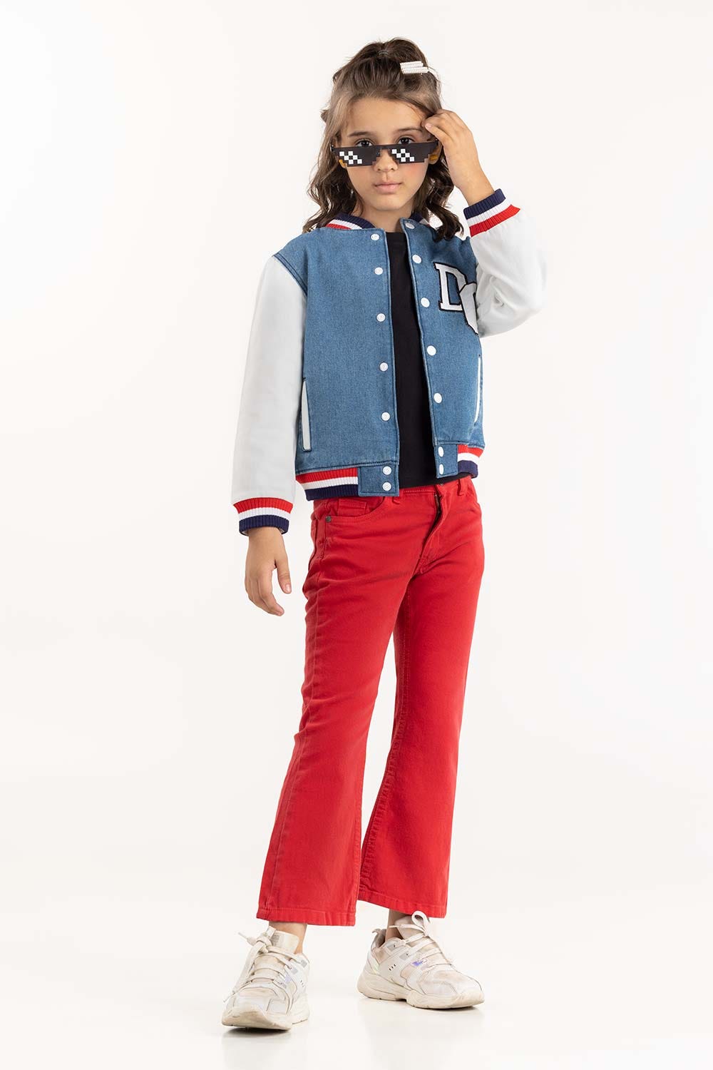 Toddler Girl Dark Blue Non Denim Jacket 224-410-049