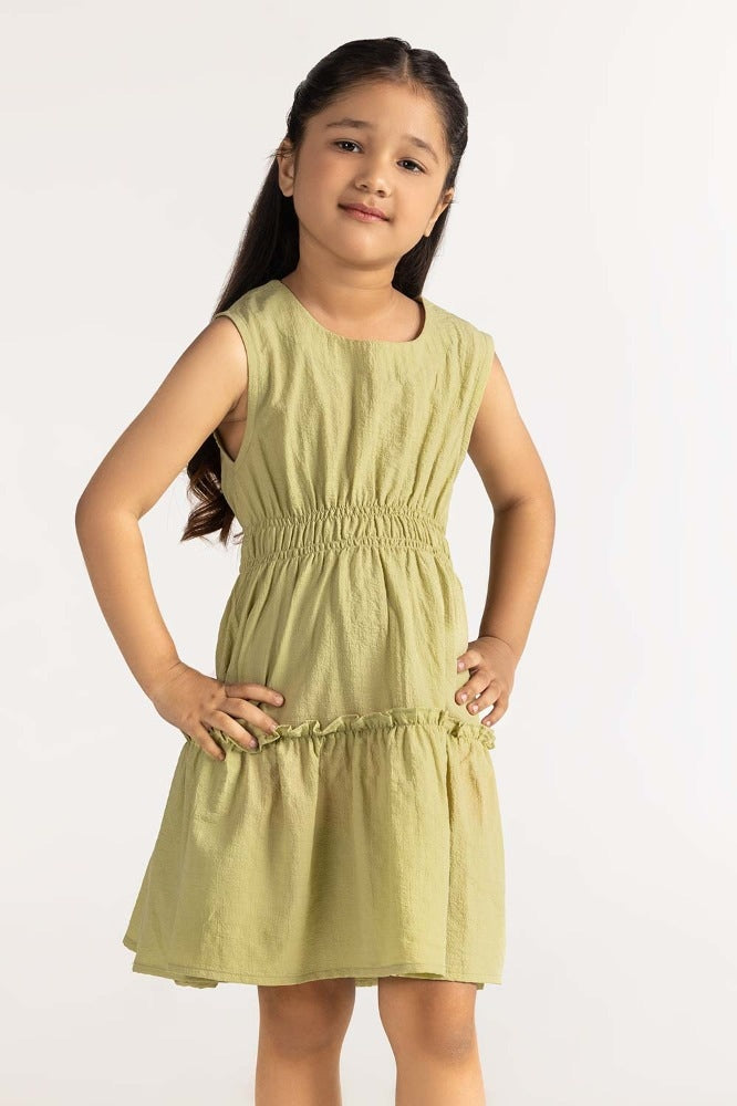 Toddler Girl Green Dress TG-DRS-SS24-004