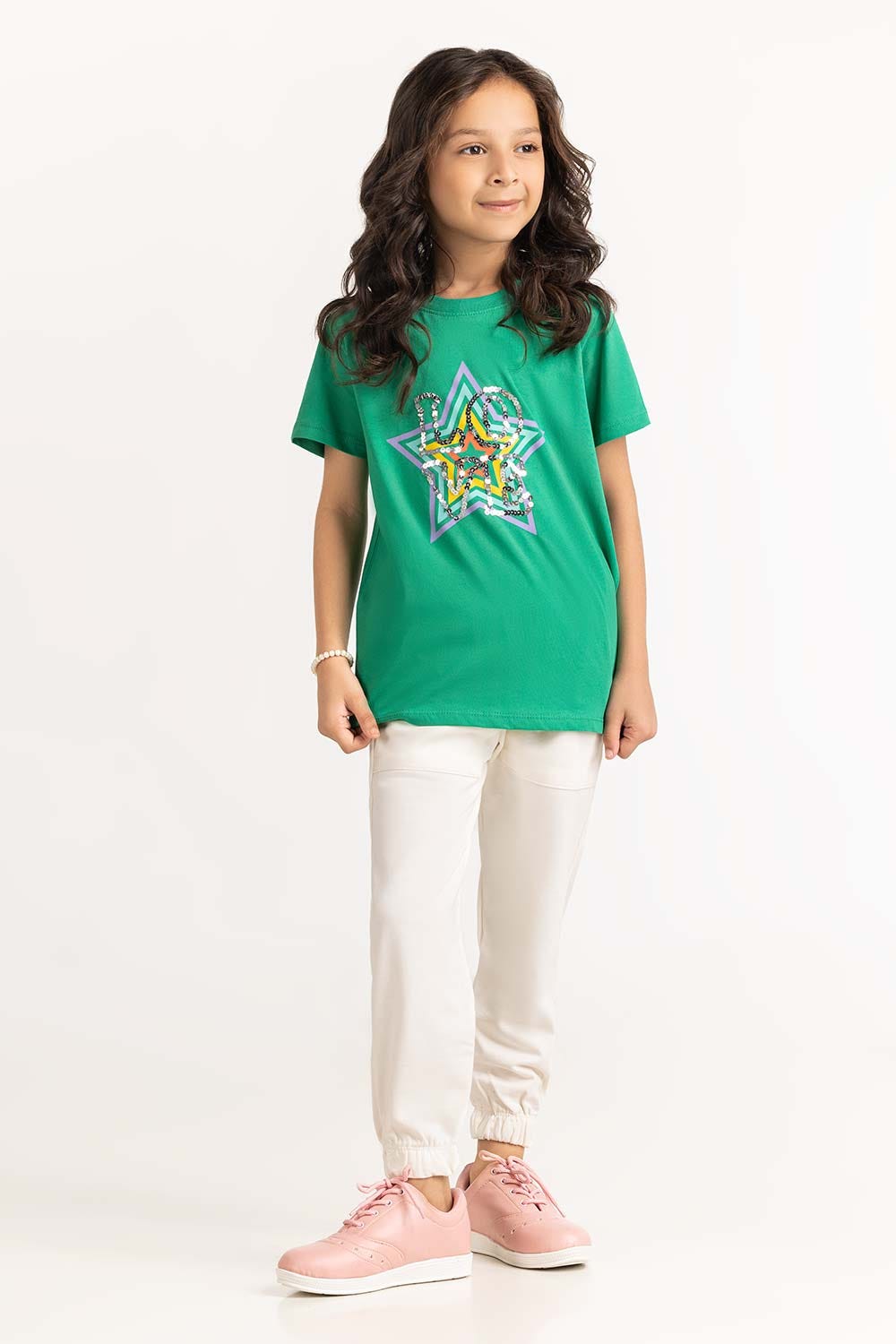 Toddler Girl Green T-Shirt 231-614-003