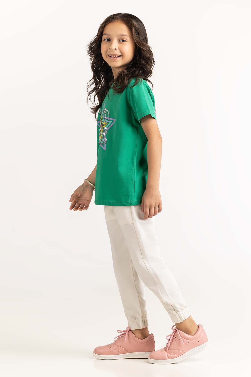 Toddler Girl Green T-Shirt 231-614-003