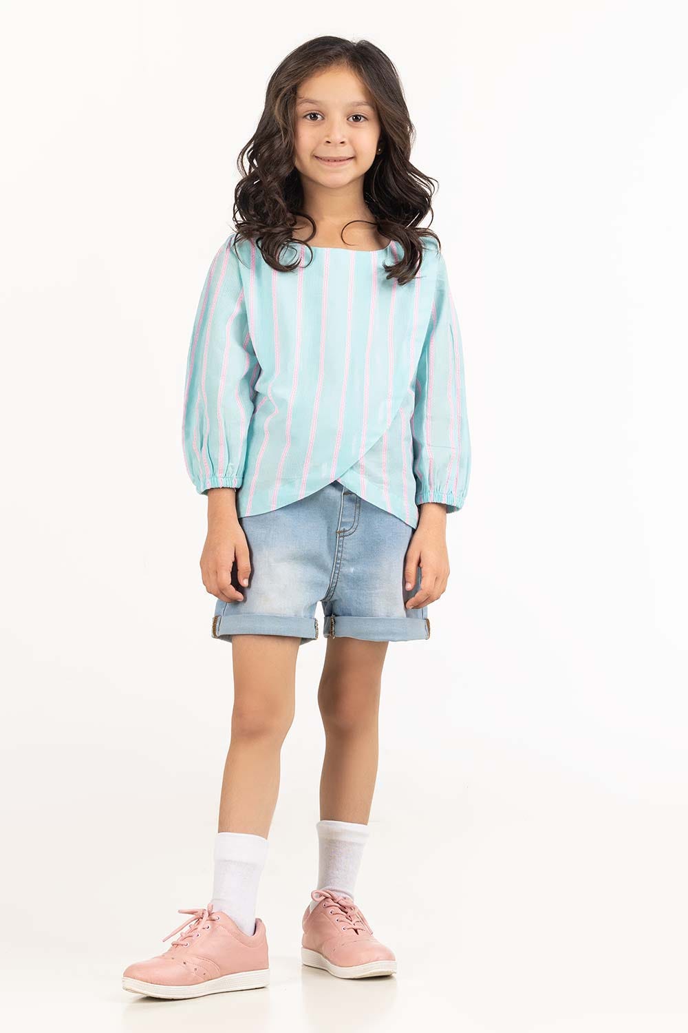 Toddler Girl Light Blue Blouse 231-617-030