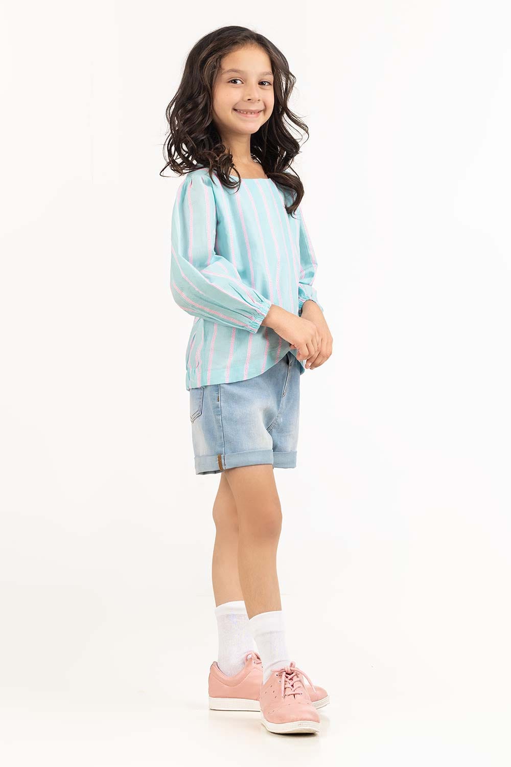 Toddler Girl Light Blue Blouse 231-617-030