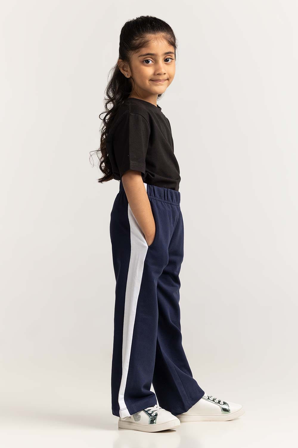 Toddler Girl Navy Blue Basic Trouser TG-TRKN-SS24-007