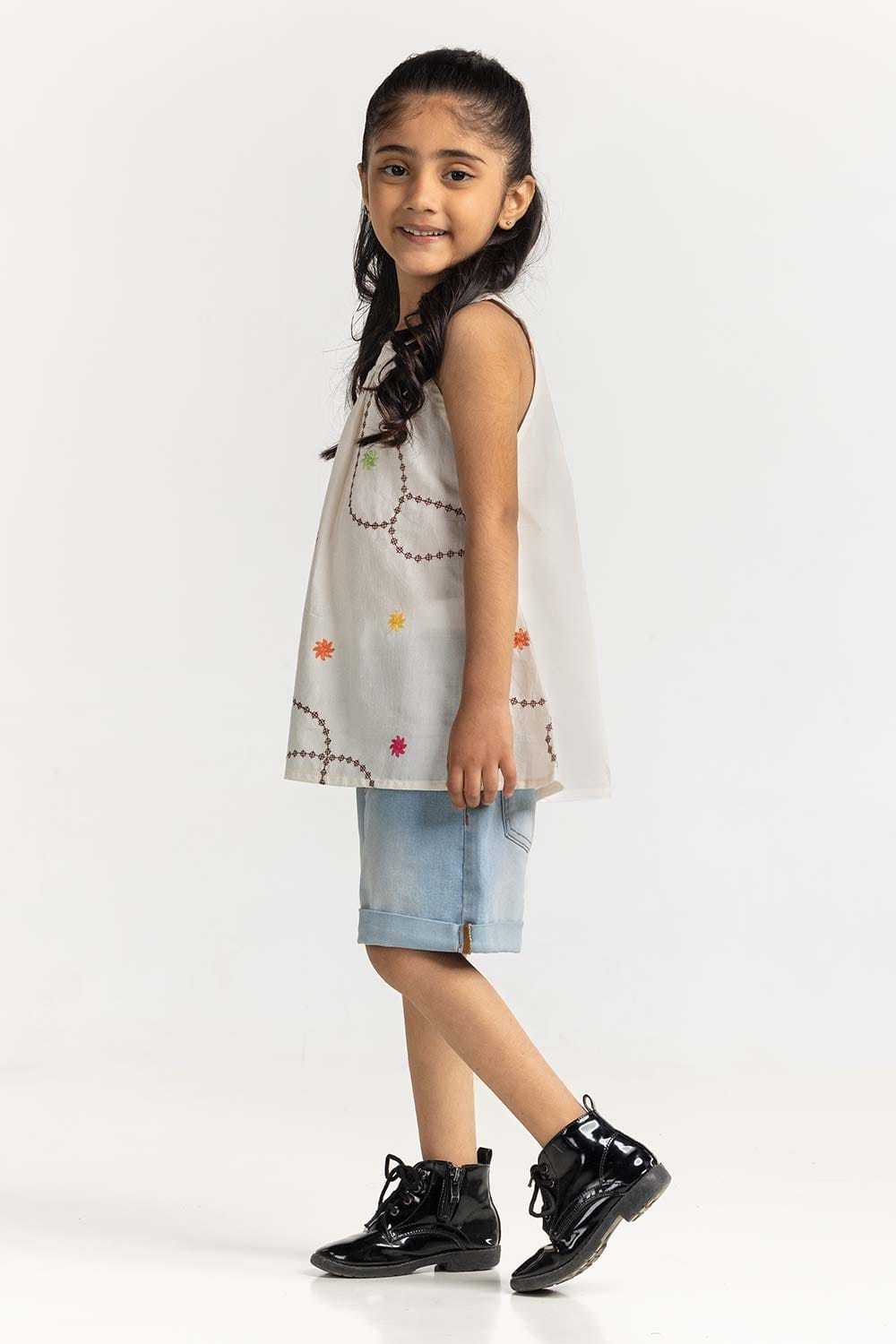 Toddler Girl Off White Basic Blouse TG-BLS-SS24-001