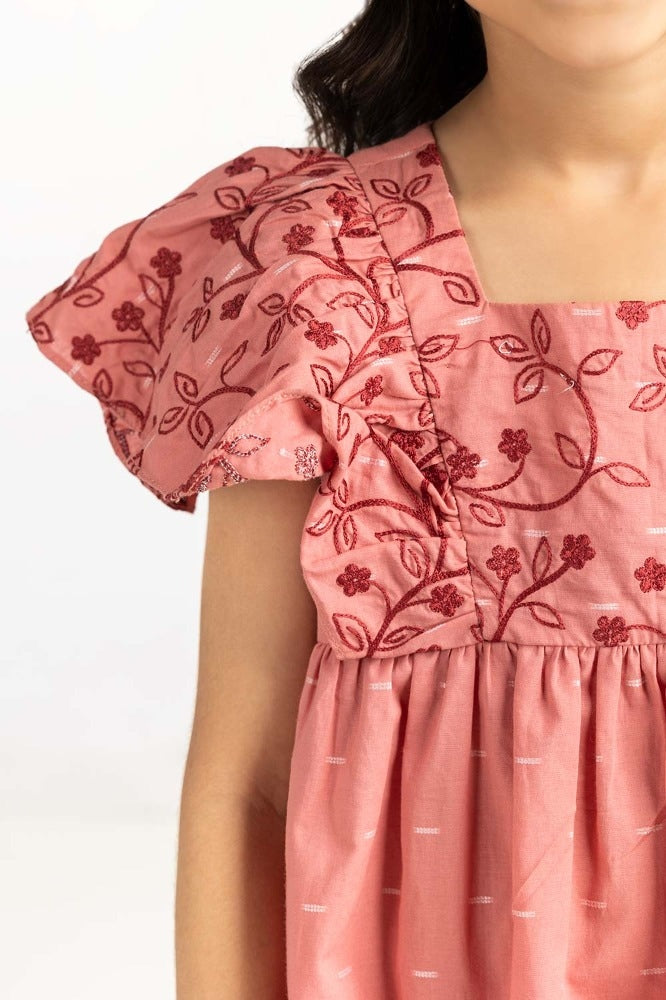 Toddler Girl Peach Dress 231-614-208