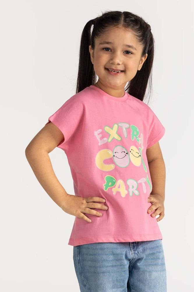 Toddler Girl Pink Printed Tee TG-TS-SS24-003