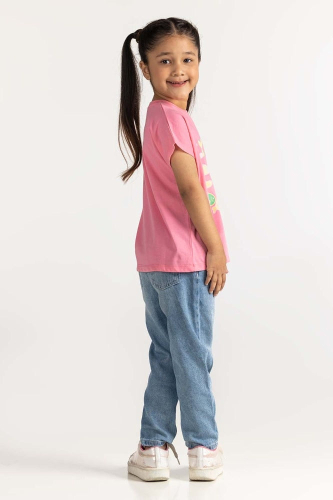 Toddler Girl Pink Printed Tee TG-TS-SS24-003
