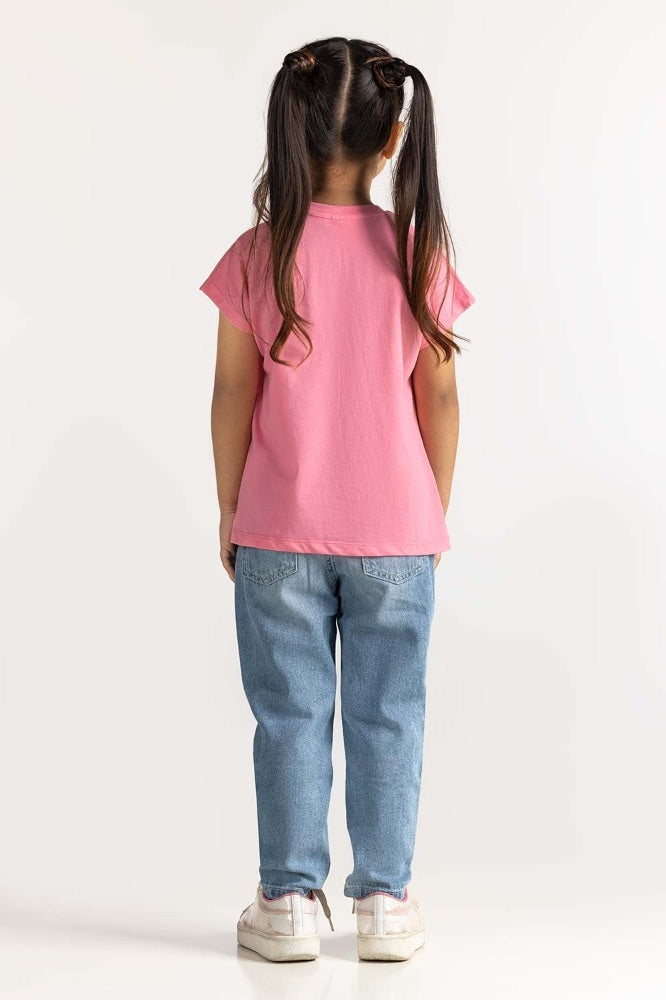 Toddler Girl Pink Printed Tee TG-TS-SS24-003