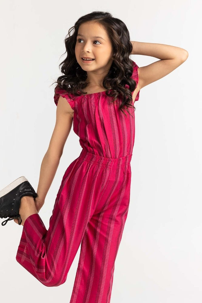 Toddler Girl Red Basic Jump Suit 231-615-402