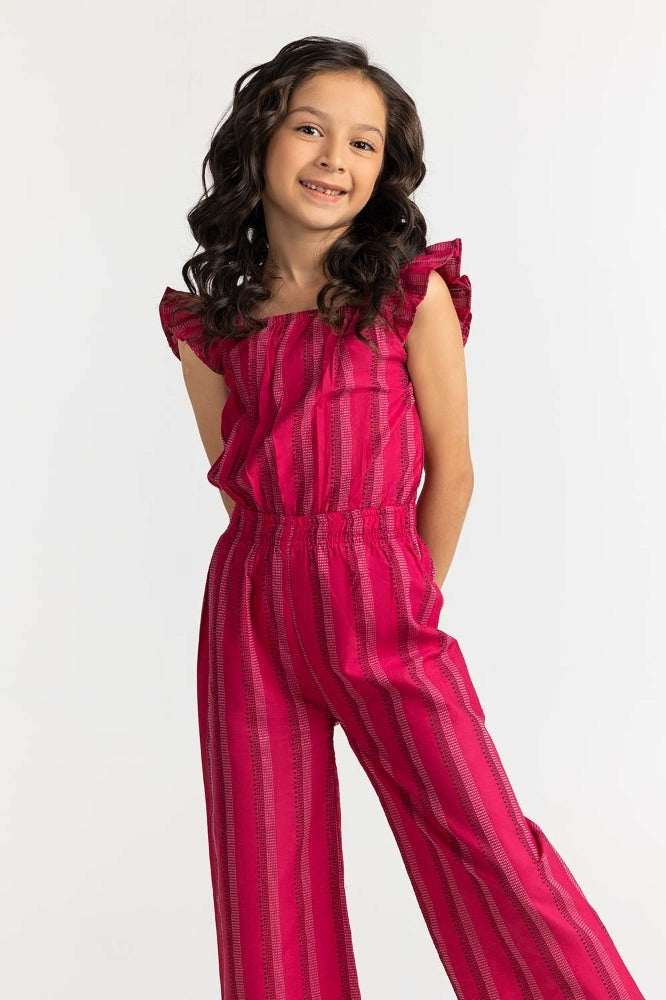 Toddler Girl Red Basic Jump Suit 231-615-402
