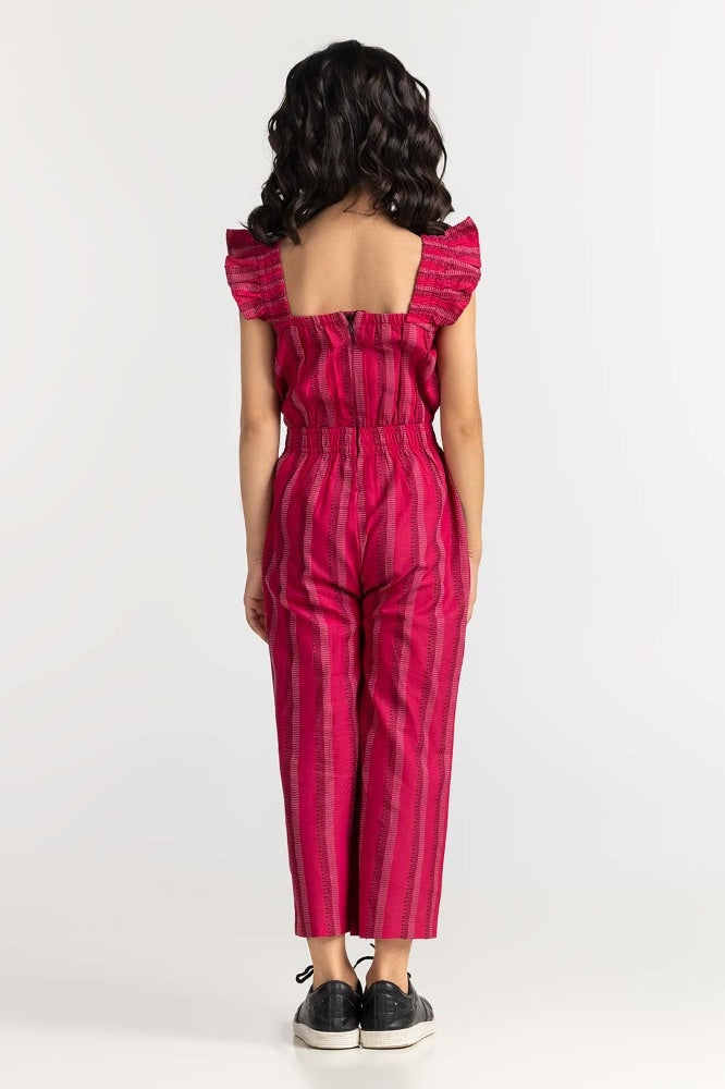 Toddler Girl Red Basic Jump Suit 231-615-402