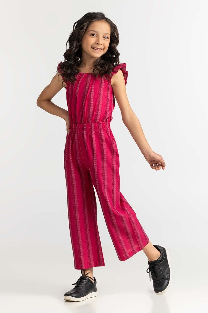 Toddler Girl Red Basic Jump Suit 231-615-402