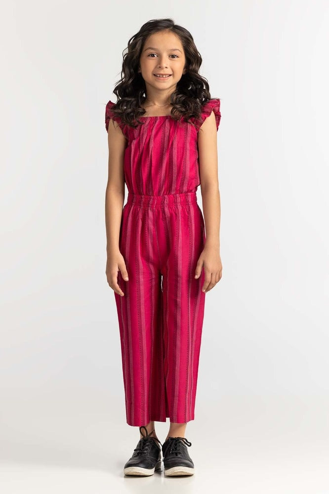 Toddler Girl Red Basic Jump Suit 231-615-402