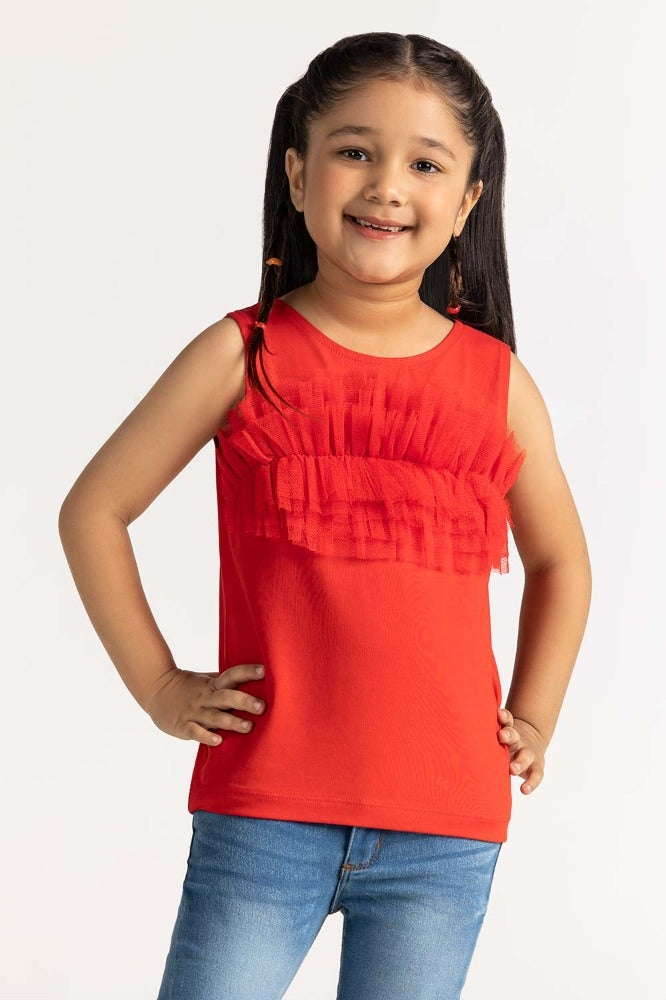 Toddler Girl Red Printed Tee TG-TS-SS24-004