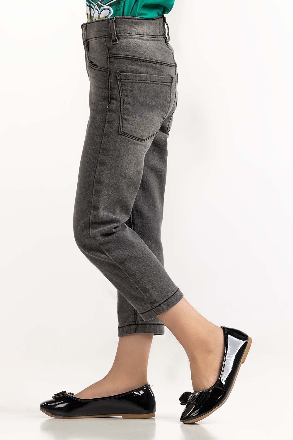 Toddler Girl Grey Jeans 224-621-004