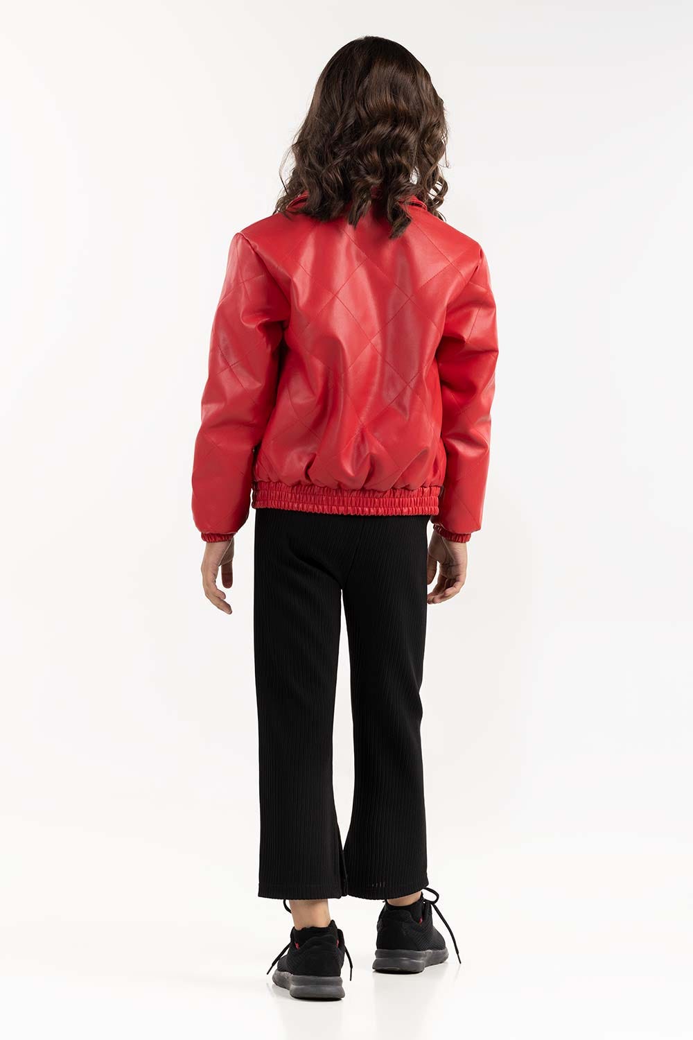 Junior Girl Red Poly Jacket 224-410-056