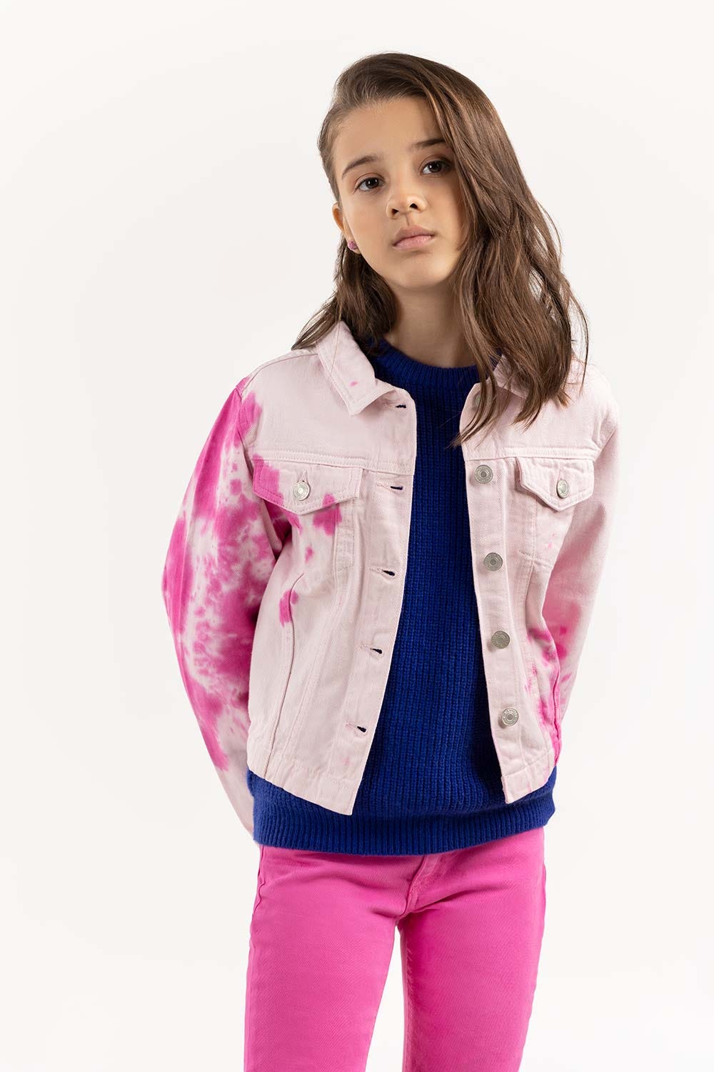 Girls Tie Dye Pink Jacket 224-410-056