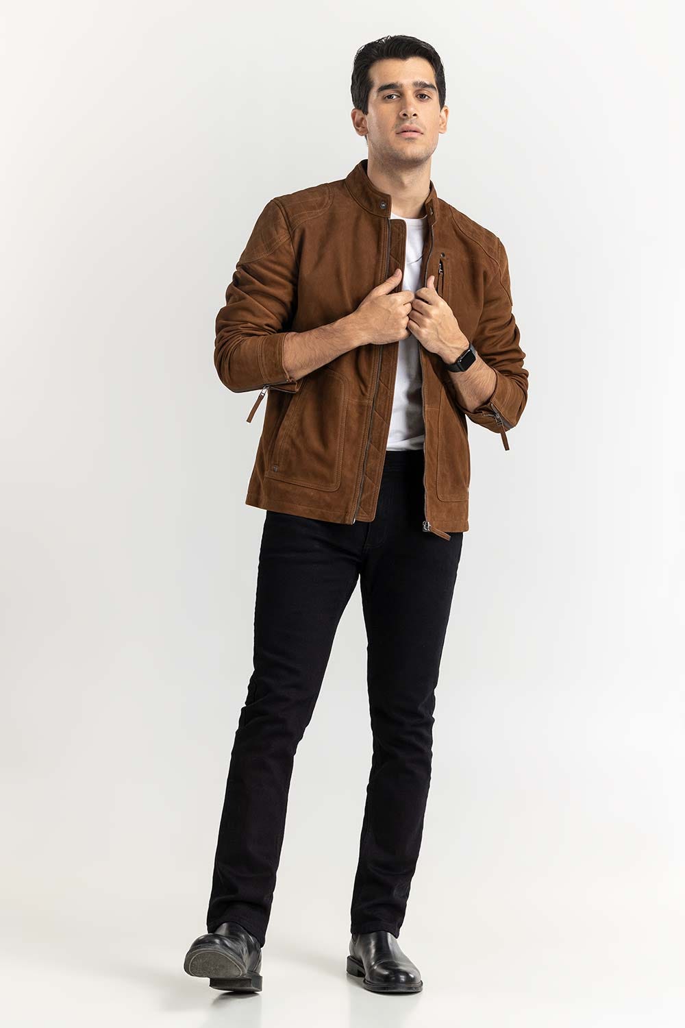 Vehisky Suede Leather Motor Racer Jacket JKT-LTH22-056