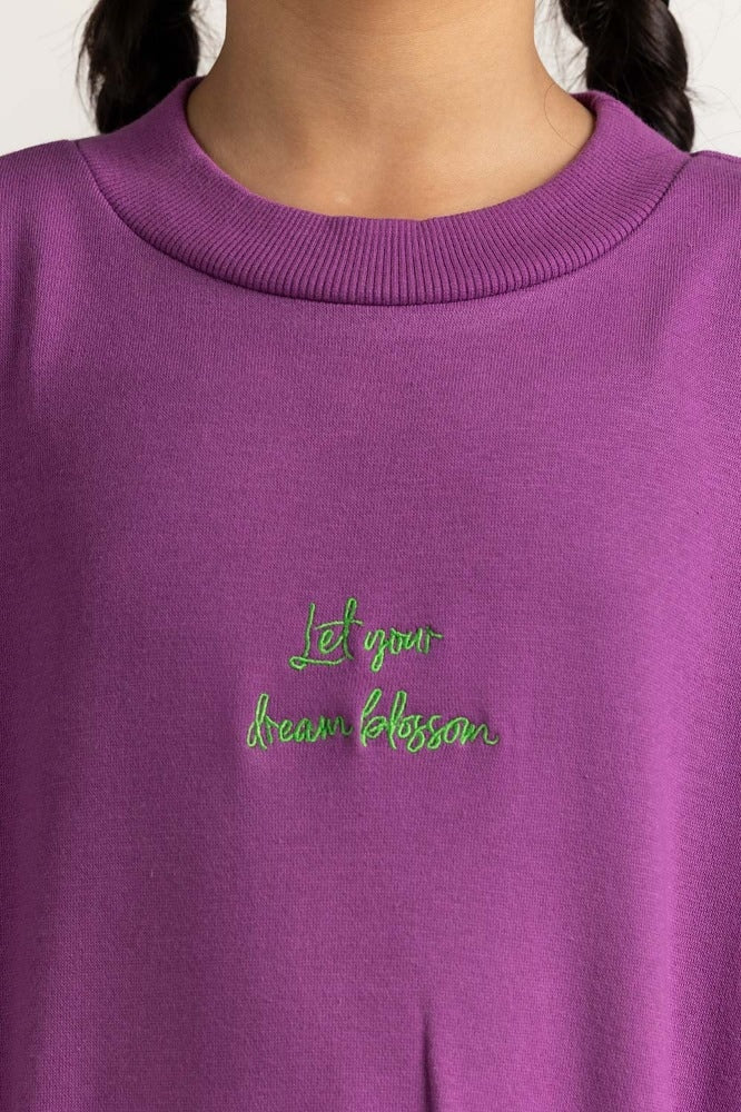 Violet Printed Sweatshirt 224-412-002