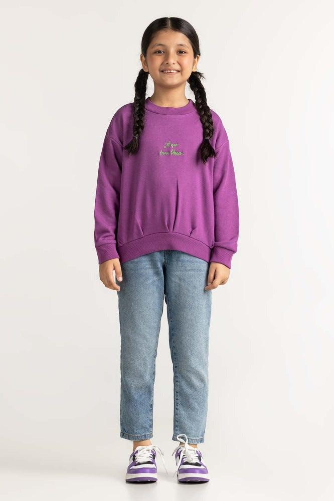 Violet Printed Sweatshirt 224-412-002