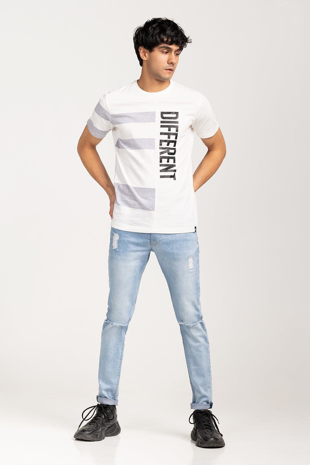 White-Grey Urban T-Shirt YD-URB-TEE-D13-01