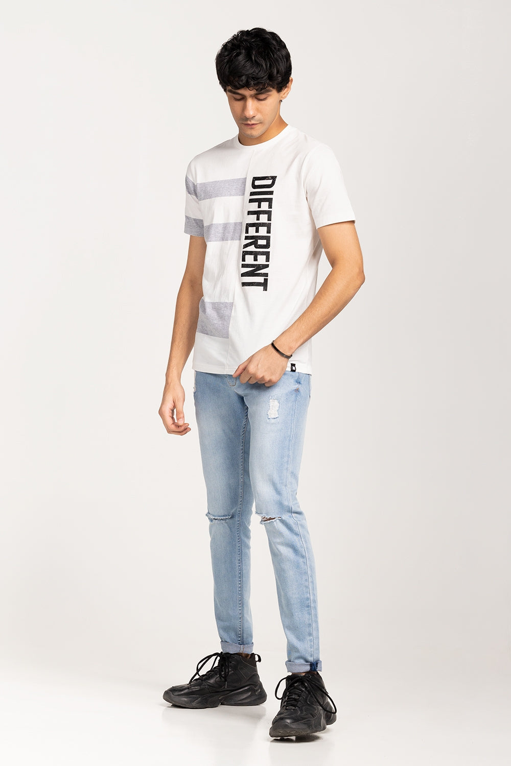White-Grey Urban T-Shirt YD-URB-TEE-D13-01