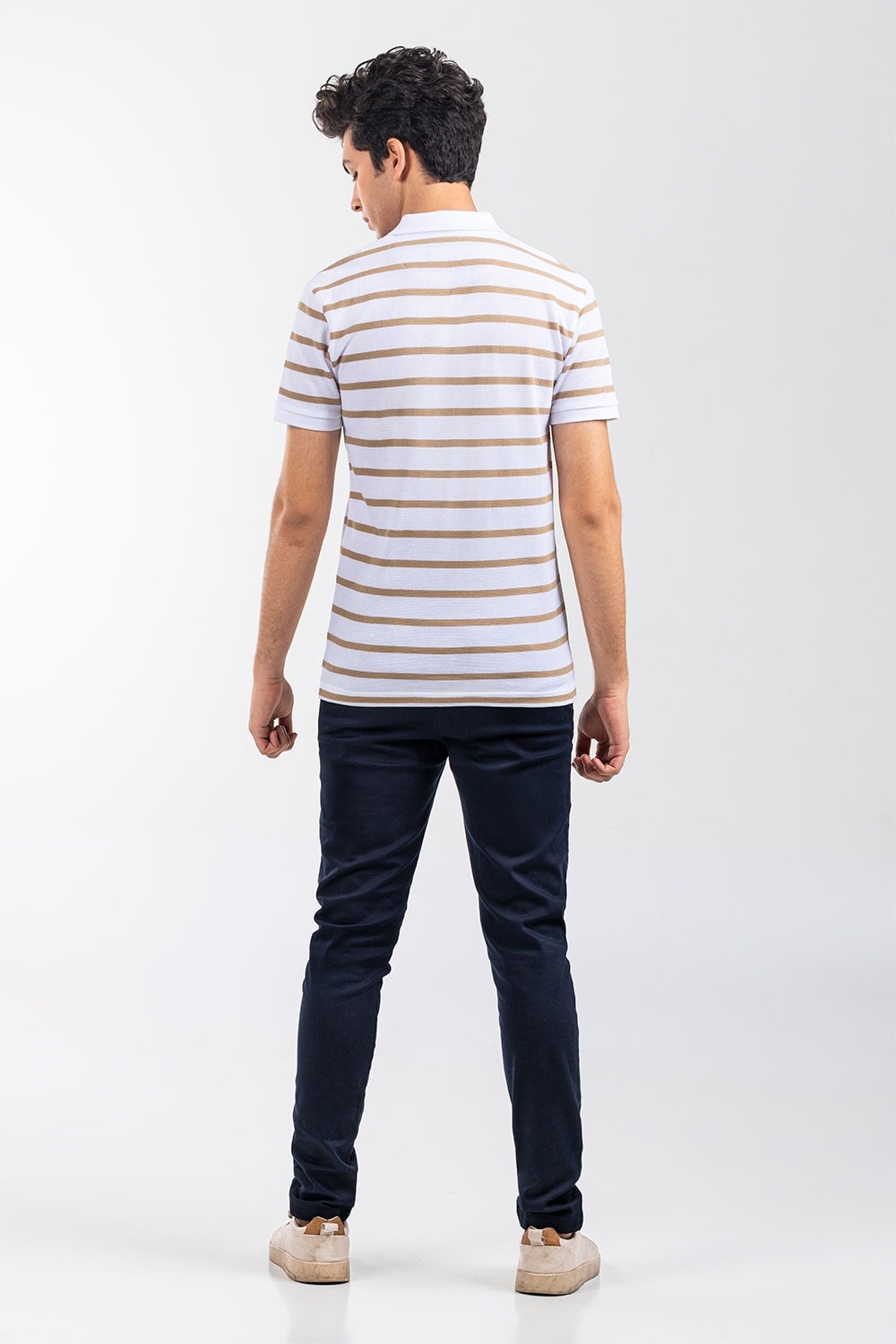 White-Khaki Urban Polo PKP-YD-D68