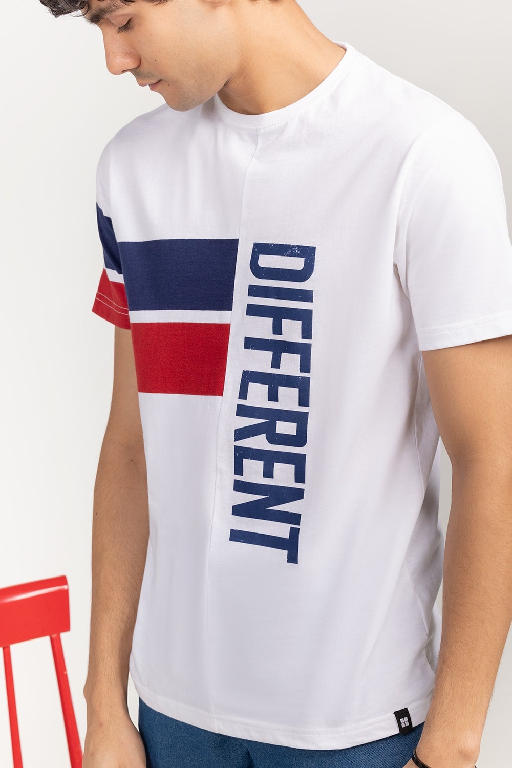White-Navy Urban T-Shirt YD-URB-TEE-D14-01
