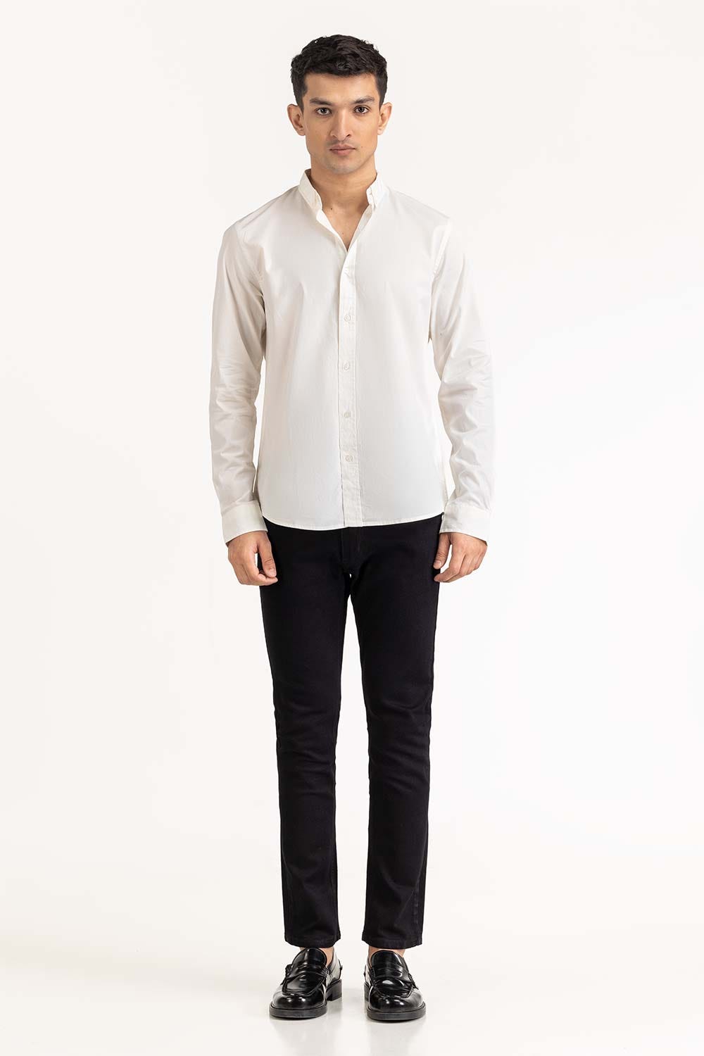 White Basic Casual Shirt 224-117-003
