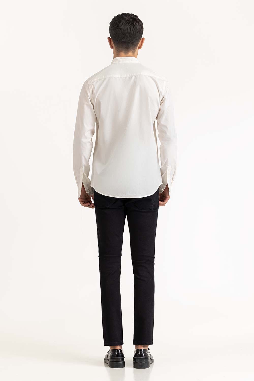 White Basic Casual Shirt 224-117-003