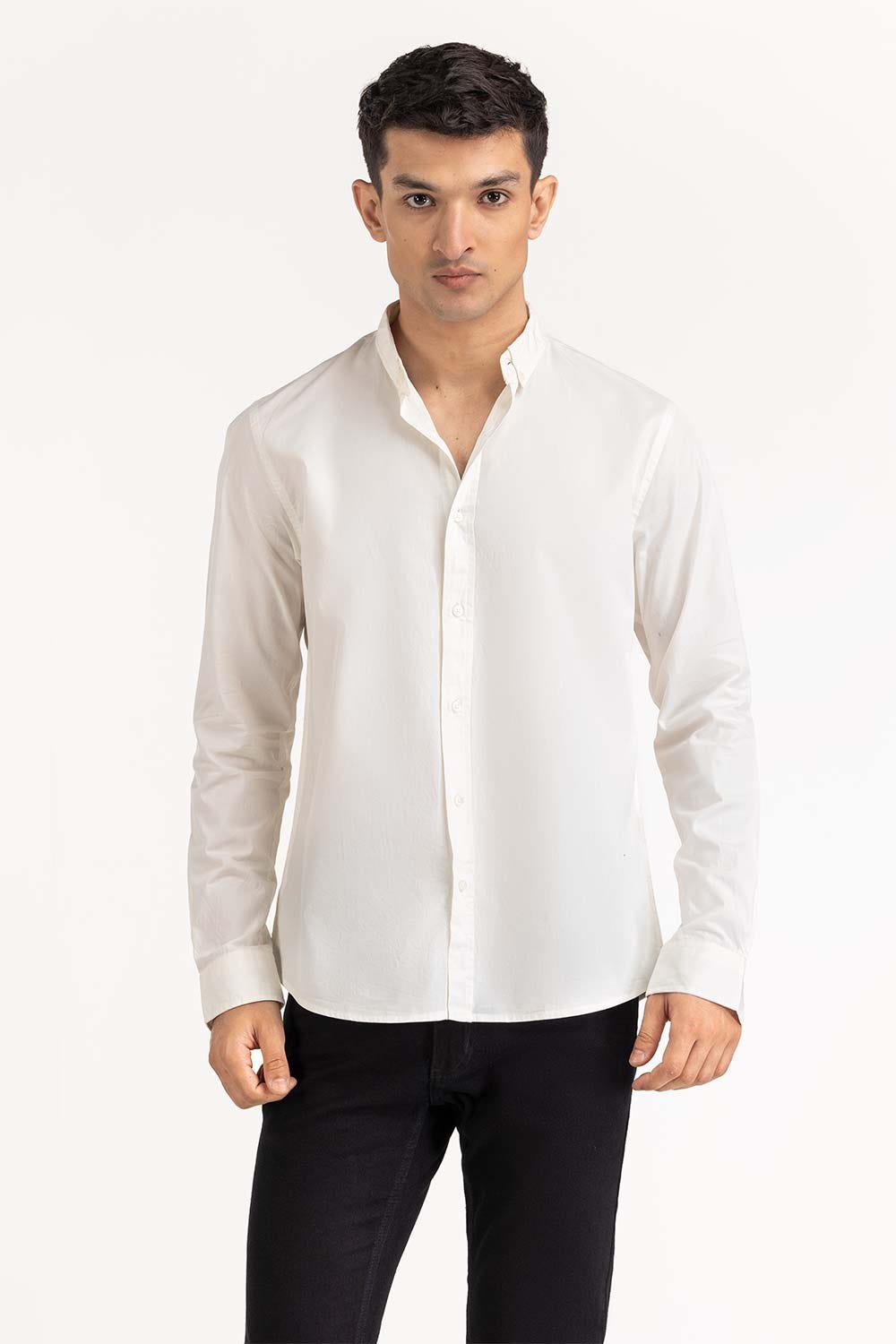 White Basic Casual Shirt 224-117-003