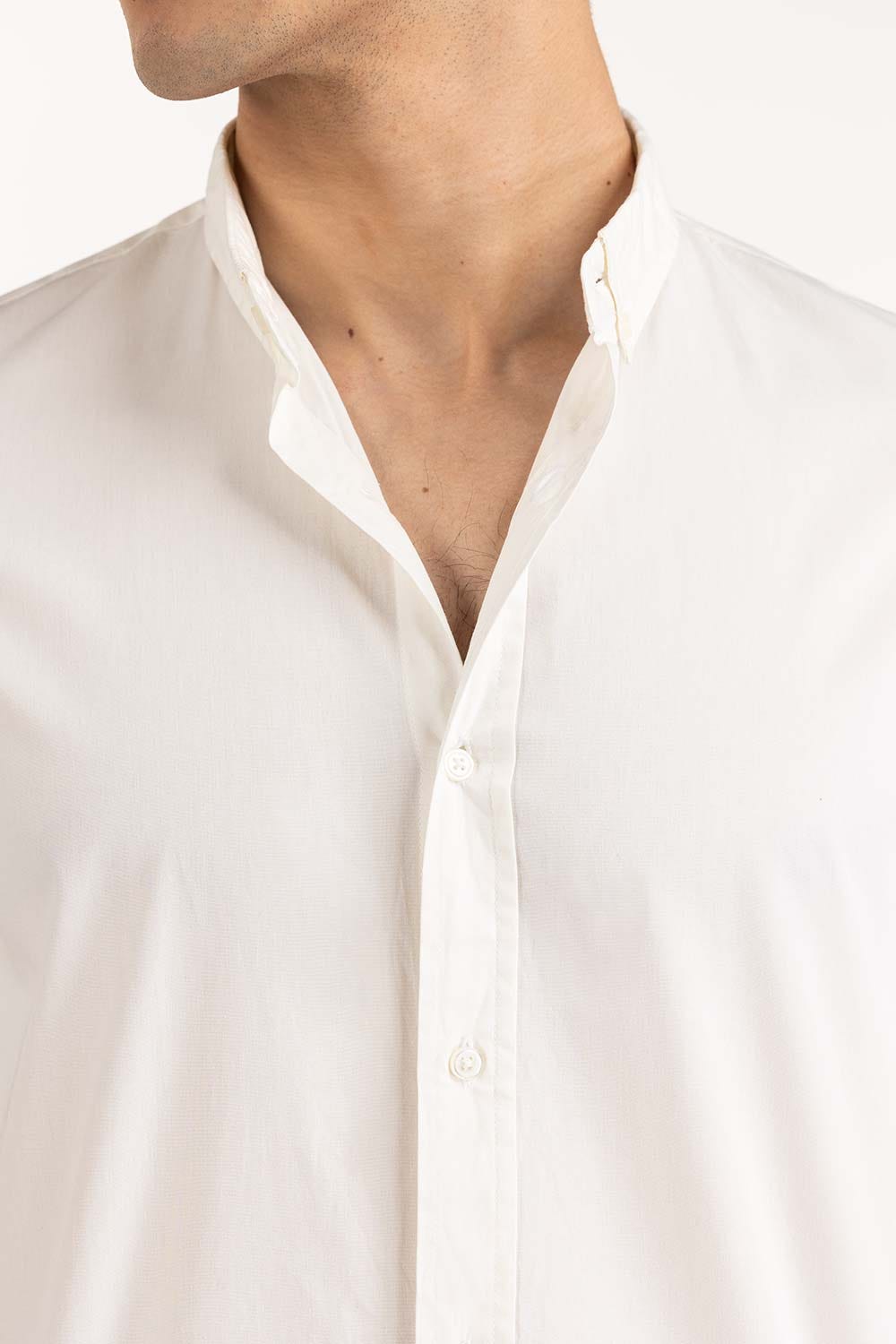 White Basic Casual Shirt 224-117-003