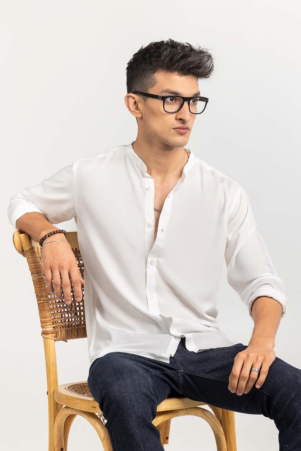 White Basic Casual Shirt CS-PD22-002