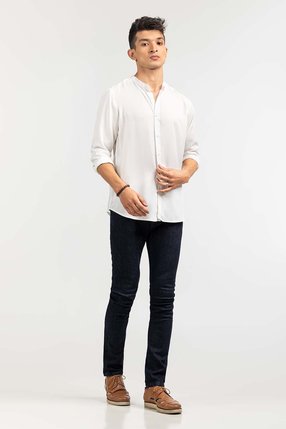 White Basic Casual Shirt CS-PD22-002