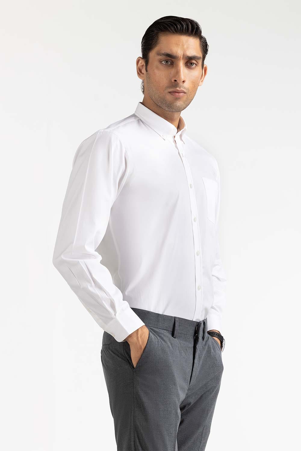 White Basic Dyed Formal Shirt MN-FS-PD23-002
