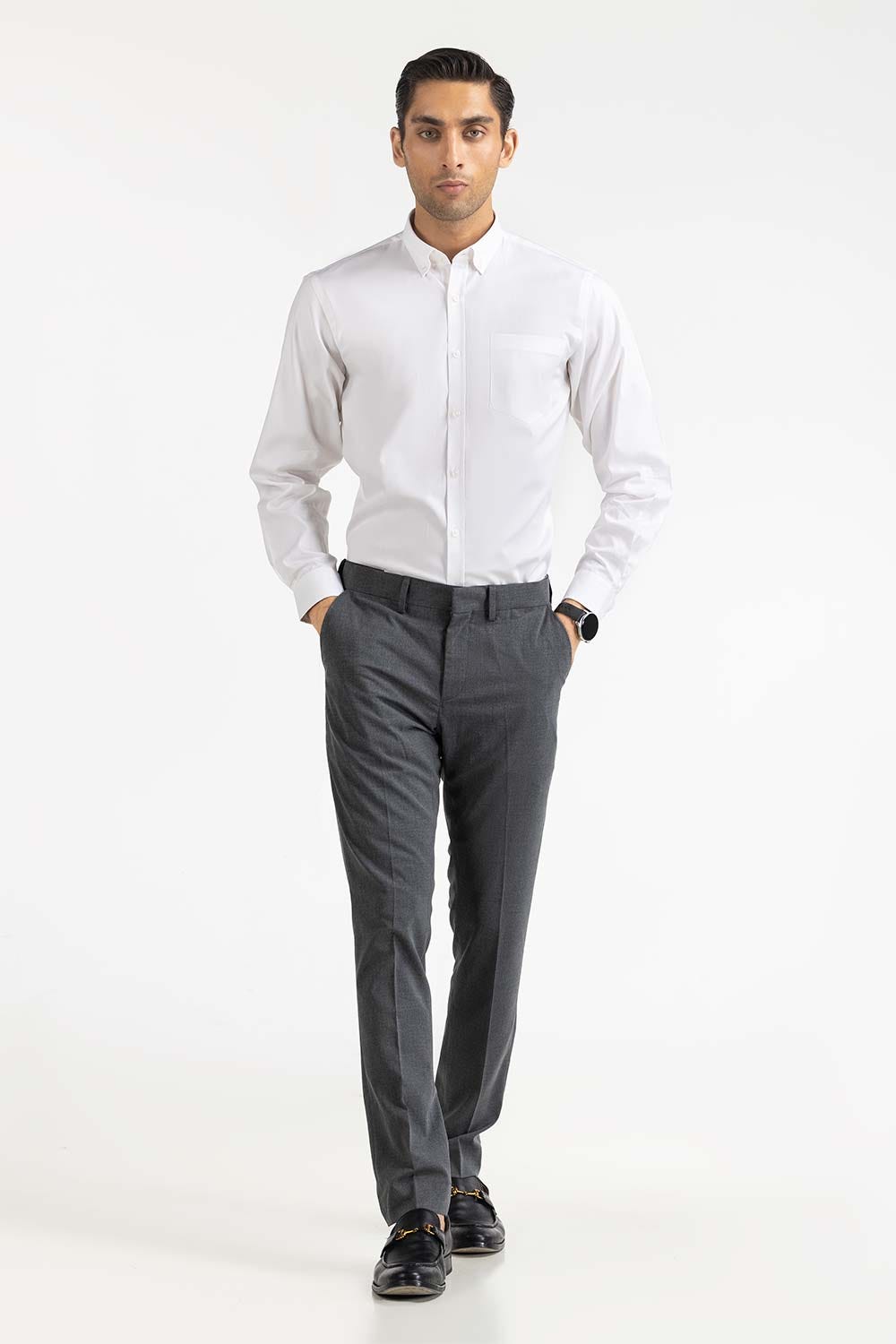 White Basic Dyed Formal Shirt MN-FS-PD23-002