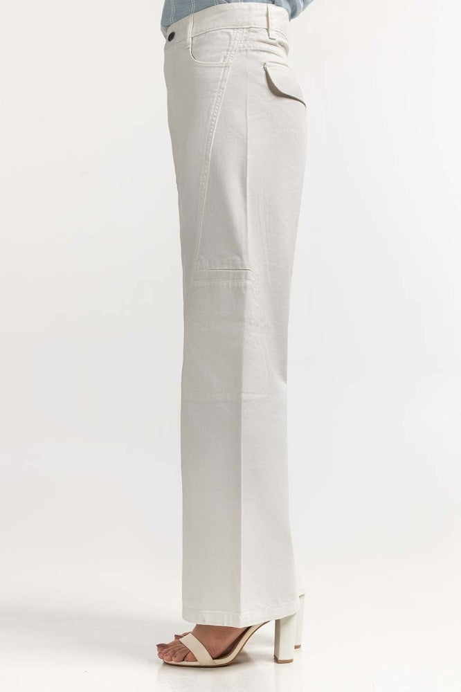 White Basic Non Denim Jeans WM-NDJ-SS24-009