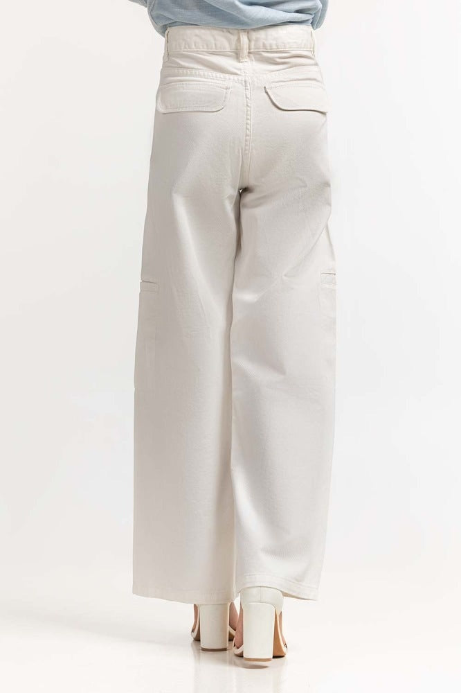 White Basic Non Denim Jeans WM-NDJ-SS24-009