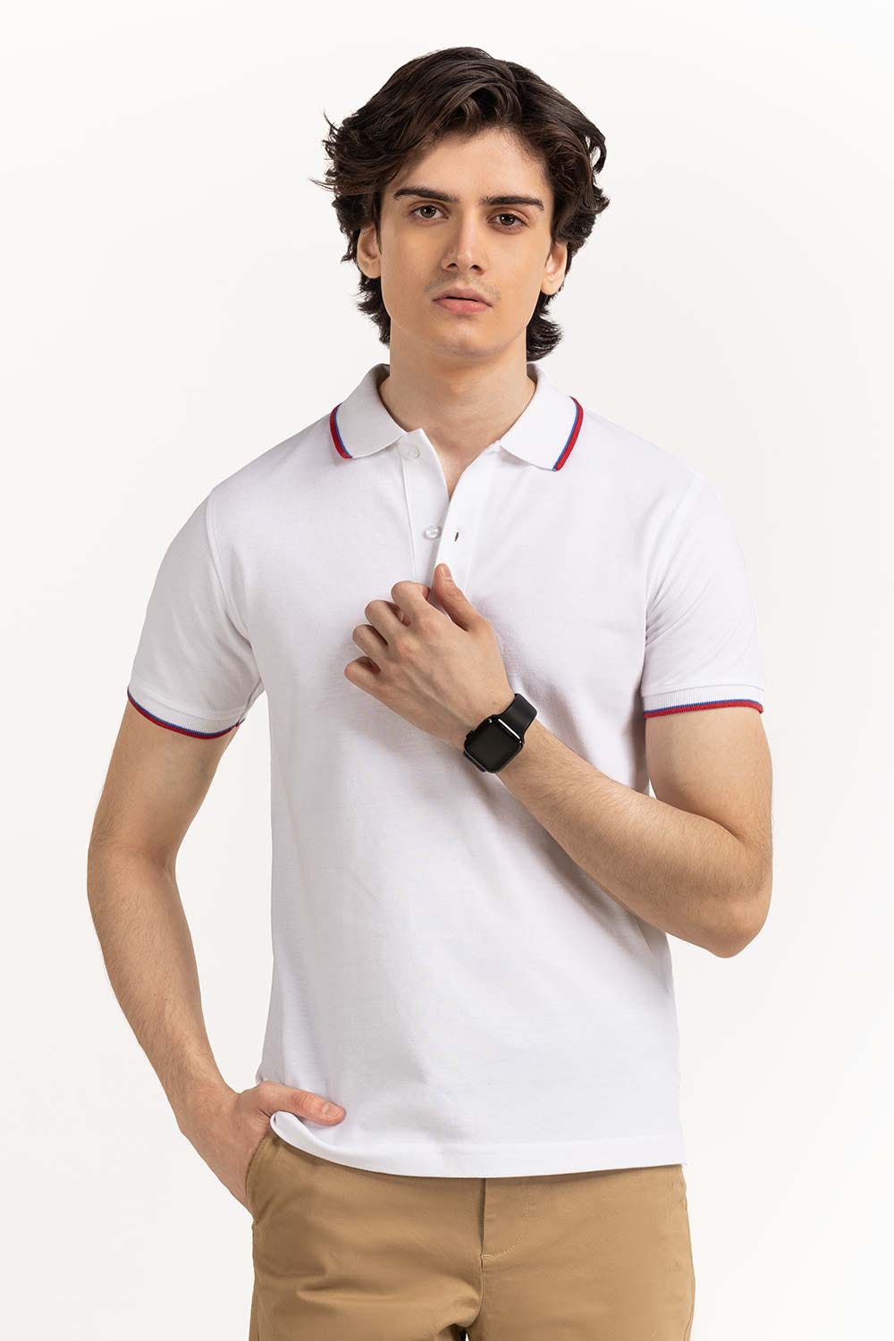 White Basic Polo PS-FPK23-009