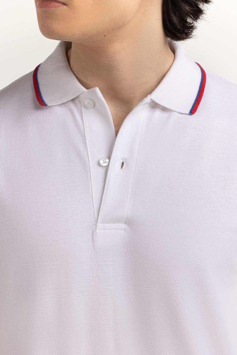 White Basic Polo PS-FPK23-009