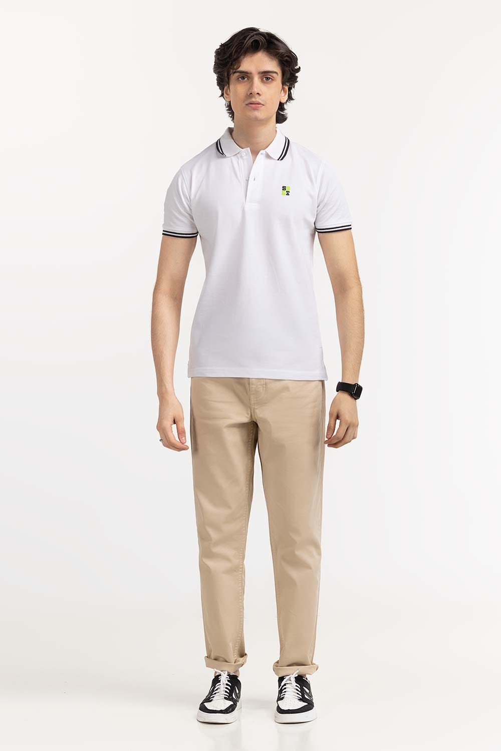 White Basic Polo PS-FPK23-075