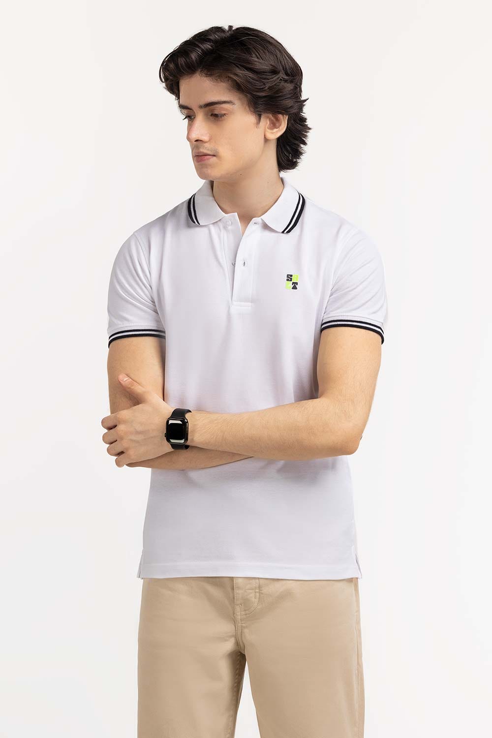 White Basic Polo PS-FPK23-075